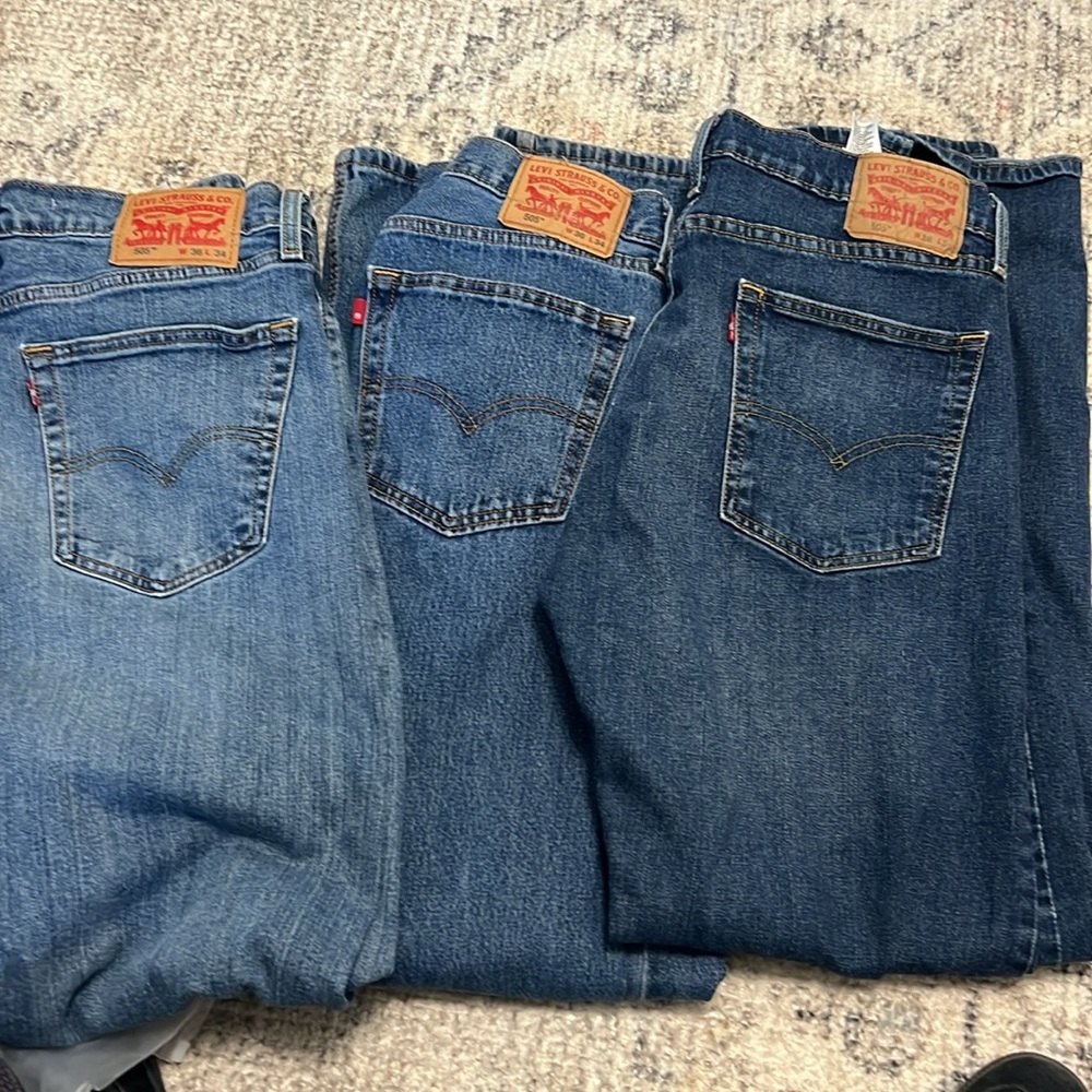 Levi's Blue Straight Jeans Timeless Denim Style
All 3 pairs for $45.00